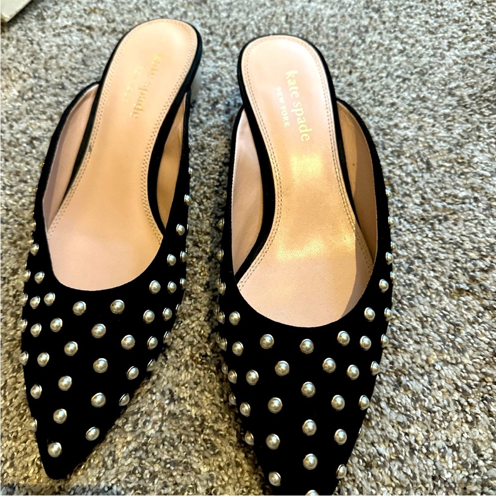 Authentic Kate Spade ♠️ Honor Pearl Mules, Size 9b